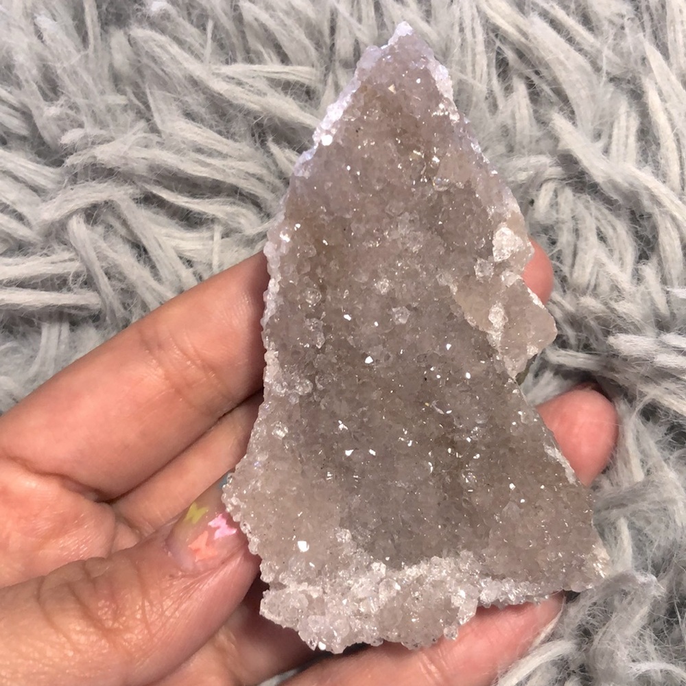 Amethyst druzy crystal raw Christmas tree shape chip
